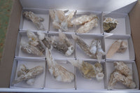 Natural Drusi Quartz Coated Calcite Crystals  x 12 From Alberts Mountain, Lesotho - Toprock Gemstones and Minerals 