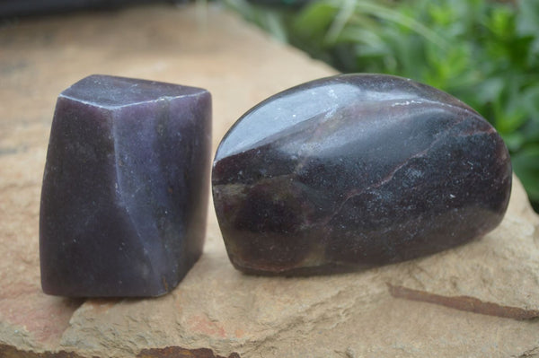 Polished Large Purple Lepidolite Free Forms  x 3 From Zimbabwe - TopRock