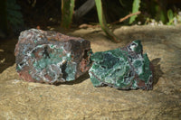 Natural Drusy Coated Ball Malachite On Dolomite Specimens x 2 From Likasi, Congo