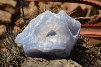 Natural Blue Lace Agate Geode Specimens  x 3 From Nsanje, Malawi - TopRock