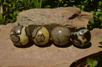 Polished Septerye, Calcite, Aragonite  Spheres x 12 From Madagascar - TopRock