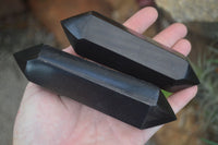 Polished Double Terminated Black Basalt Points  x 4 From Madagascar - Toprock Gemstones and Minerals 