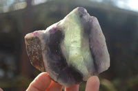 Polished  One Side Polished Watermelon Fluorite Pieces  x 10 From Uis, Namibia