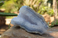 Natural Blue Lace Agate Geode Specimens  x 3 From Nsanje, Malawi - TopRock