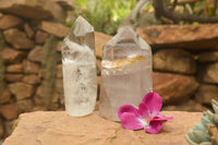 Polished Beautiful Bright Clear Quartz Points  x 2 From Madagascar - TopRock