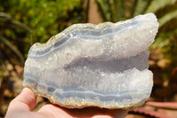 Natural Blue Lace Agate Geode Specimens  x 3 From Nsanje, Malawi - TopRock