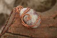 Polished  Copper Wire Wrapped Rubellite In Matrix Pendants x 6 From Madagascar