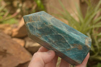 Polished Blue Apatite Points  x 4 From Madagascar - TopRock