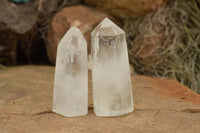 Polished Clear Quartz Crystal Points x 6 From Madagascar - TopRock