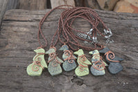 Polished Copper Wire Wrapped Ancient Eagle Pendants  x 6 From Southern Africa