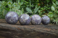 Polished Purple Rubellite Spheres (Some With Rubellite) x 6 From Madagascar - TopRock