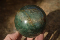 Polished  Green Fuchsite Quartz Spheres With Rosewood Stands  x 6 From Madagascar