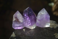 Polished Window Amethyst Points  x 12 From Ankazobe, Madagascar