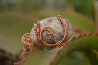 Polished  Copper Wire Wrapped Rubellite In Matrix Pendants x 6 From Madagascar