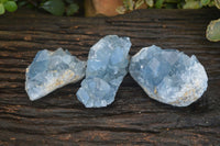 Natural Blue Celestite Crystal Specimens  x 3 From Madagascar - Toprock Gemstones and Minerals 