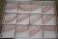 Polished Gemmy Double Terminated Rose Quartz Points x 12 From Ambatondrazaka, Madagascar - TopRock