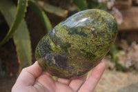 Polished Green Opal Standing Free Forms  x 3 From Antsirabe, Madagascar