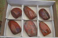 Polished Red Flame Jasper Standing Free Forms  x 6 From Madagascar