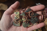 Polished Copper Wire Wrapped Ancient Eagle Pendants  x 6 From Southern Africa