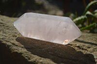 Polished Gemmy Double Terminated Rose Quartz Points x 3 From Antsirabe, Madagascar