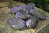 Polished Stichtite & Serpentine Free Forms With Silky Purple Threads  x 6 From Barberton, South Africa - Toprock Gemstones and Minerals 