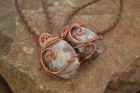 Polished  Copper Wire Wrapped Rubellite In Matrix Pendants x 6 From Madagascar