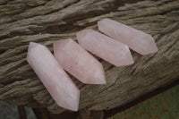 Polished Gemmy Double Terminated Rose Quartz Points x 12 From Ambatondrazaka, Madagascar - TopRock