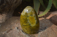 Polished Green Opal Standing Free Forms  x 3 From Antsirabe, Madagascar