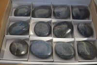 Polished  Blue Lazulite Palm Stones  x 12 From Madagascar