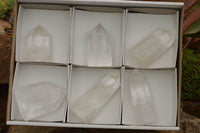 Polished Clear Quartz Crystal Points x 6 From Madagascar - TopRock