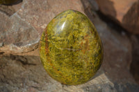 Polished Green Opal Standing Free Forms  x 3 From Antsirabe, Madagascar