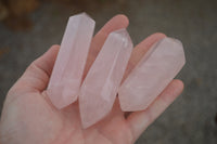 Polished Gemmy Double Terminated Rose Quartz Points x 12 From Ambatondrazaka, Madagascar - TopRock