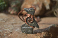 Polished Copper Wire Wrapped Ancient Eagle Pendants  x 6 From Southern Africa