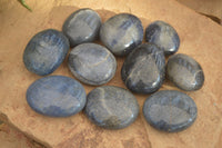 Polished  Blue Lazulite Palm Stones  x 12 From Madagascar