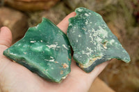 Natural One Side Polished Green Chrome Chrysoprase Slices  x 6 From Zimbabwe - TopRock