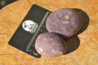 Polished Lithium Mica Purple Lepidolite Palm Stones (Some With Pink Rubellite) x 24 From Madagascar - TopRock