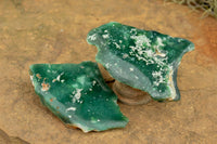 Natural One Side Polished Green Chrome Chrysoprase Slices  x 6 From Zimbabwe - TopRock