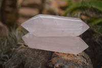 Polished Gemmy Double Terminated Rose Quartz Points x 12 From Ambatondrazaka, Madagascar - TopRock