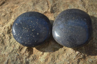 Polished  Blue Lazulite Palm Stones  x 12 From Madagascar