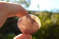 Polished Lithium Mica Purple Lepidolite Palm Stones (Some With Pink Rubellite) x 24 From Madagascar - TopRock