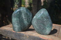 Polished Emerald Fuchsite Quartz Standing Free Forms  x 2 From Madagascar - Toprock Gemstones and Minerals 