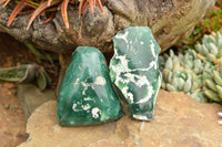 Natural One Side Polished Green Chrome Chrysoprase Slices  x 6 From Zimbabwe - TopRock