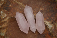 Polished Gemmy Double Terminated Rose Quartz Points x 12 From Ambatondrazaka, Madagascar - TopRock