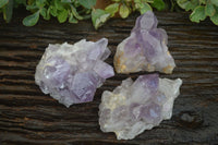 Natural Jacaranda Amethyst Clusters  x 3 From Mumbwa, Zambia - Toprock Gemstones and Minerals 