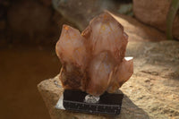 Natural Red Hematoid Phantom Quartz Specimens x 3 From Karoi, Zimbabwe