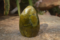 Polished Green Opal Standing Free Forms  x 3 From Antsirabe, Madagascar