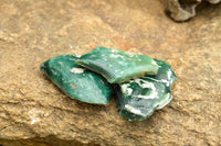 Natural One Side Polished Green Chrome Chrysoprase Slices  x 6 From Zimbabwe - TopRock