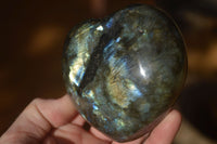 Polished  Large Puffy Labradorite Hearts  x 2 From Tulear, Madagascar