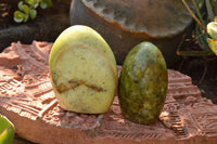 Polished Green Opal Standing Free Forms  x 4 From Antsirabe, Madagascar - TopRock