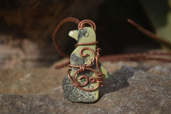 Polished Copper Wire Wrapped Ancient Eagle Pendants  x 6 From Southern Africa